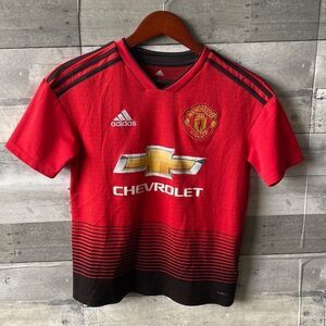 ADIDAS MANCHESTER UNITED #6 PAUL POGBA 2018-2019 RED JERSEY KIDS LARGE